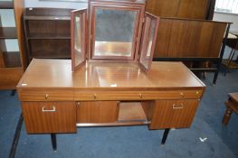 Retro Dressing Table with Triple Mirror