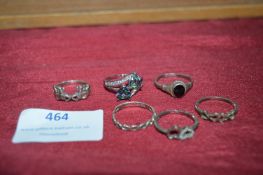 Six Sterling Silver Rings