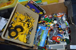 Box and Tub of Lego Including Technic Pneumatic Ve