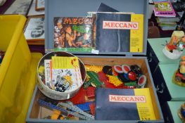 Wooden Box Containing Assorted Meccano