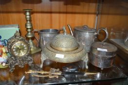 Brassware, Plated Teapots, etc.