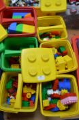 Six Play Buckets of Lego Duplo