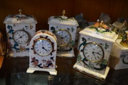 Four Masons Ceramic Mantel Clocks