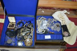 Box Containing 1980's Costume Jewellery etc.