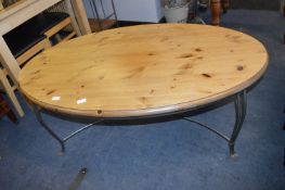 Pine Occasional Table with Metal Legs