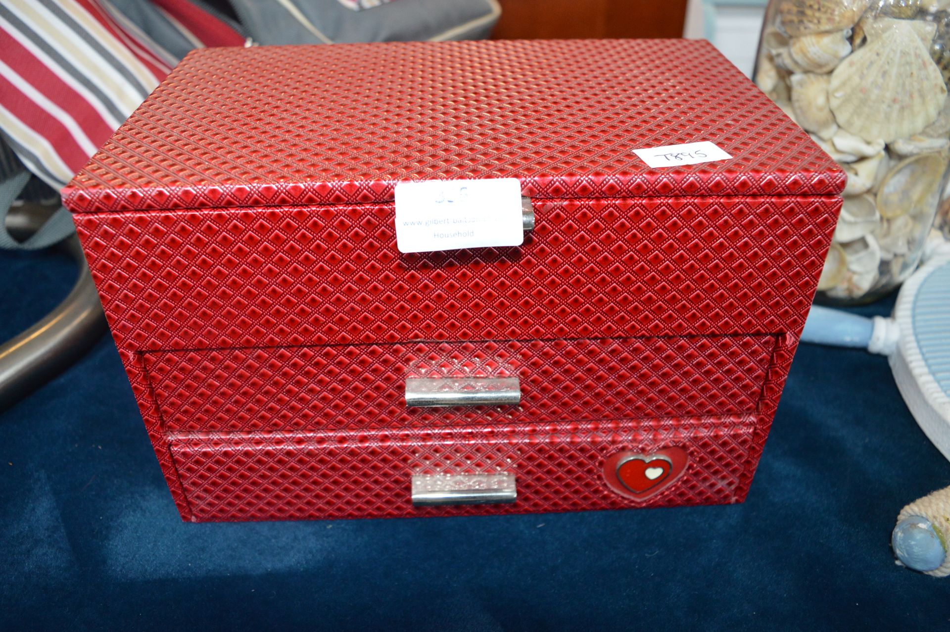 Red Leather Effect Jewellery Box