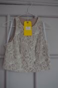 *Dessy Lace Top Size: 6 in Taupe