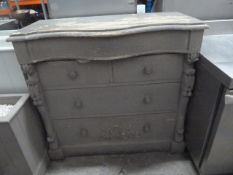 * grey 'shabby chic' 4 drawer chest of drawers. Solid wood - drawers with dovetail joints. 1070w x