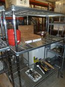 * 3 shelf wire racking. 1200w x 600d x 1720h