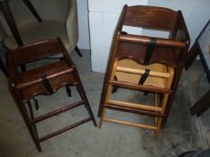 * 3 x wooden high chairs