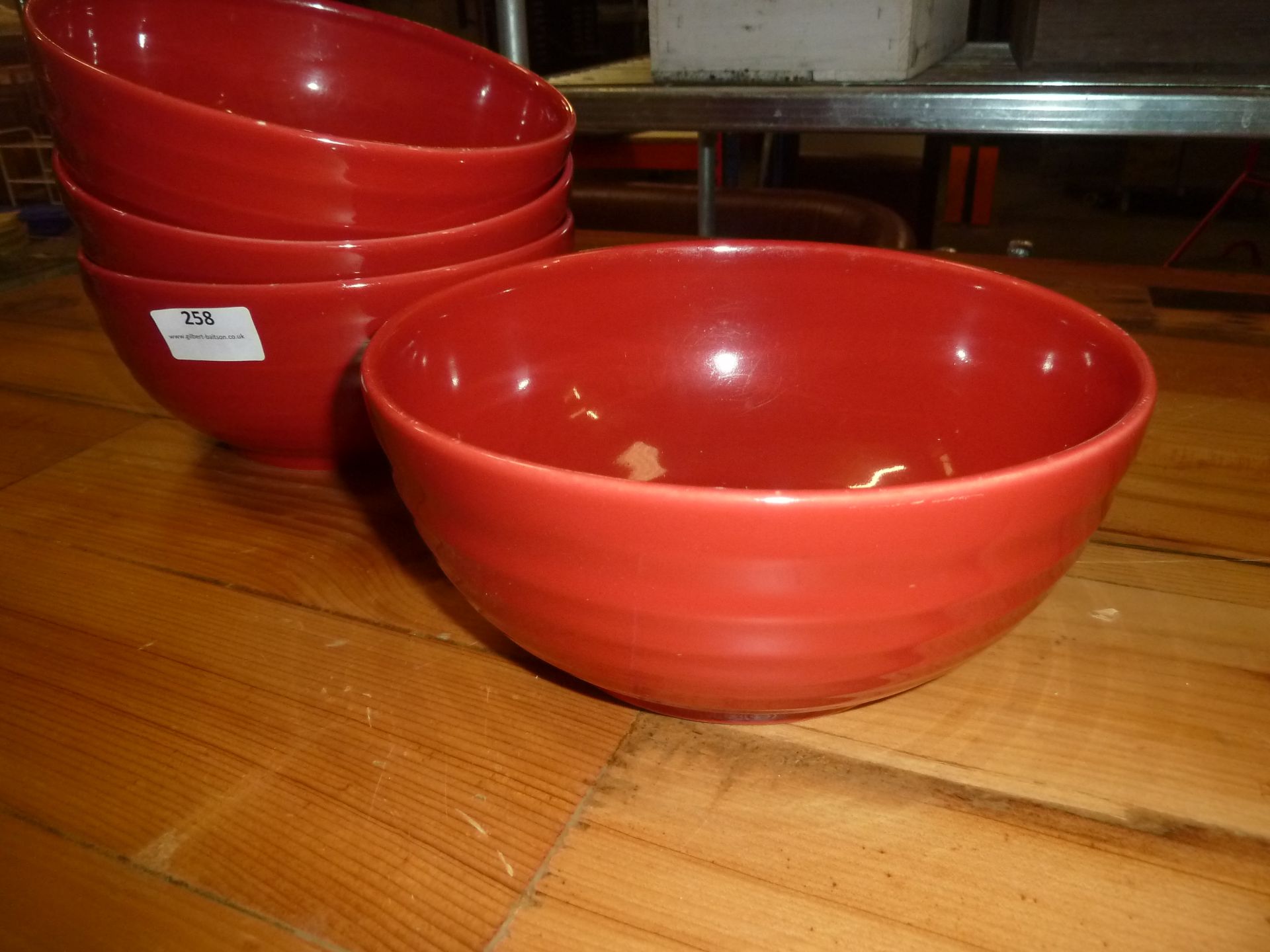 * 4 x red bowls