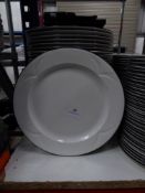 *35+ x white plates with blue rim. 260 diameter