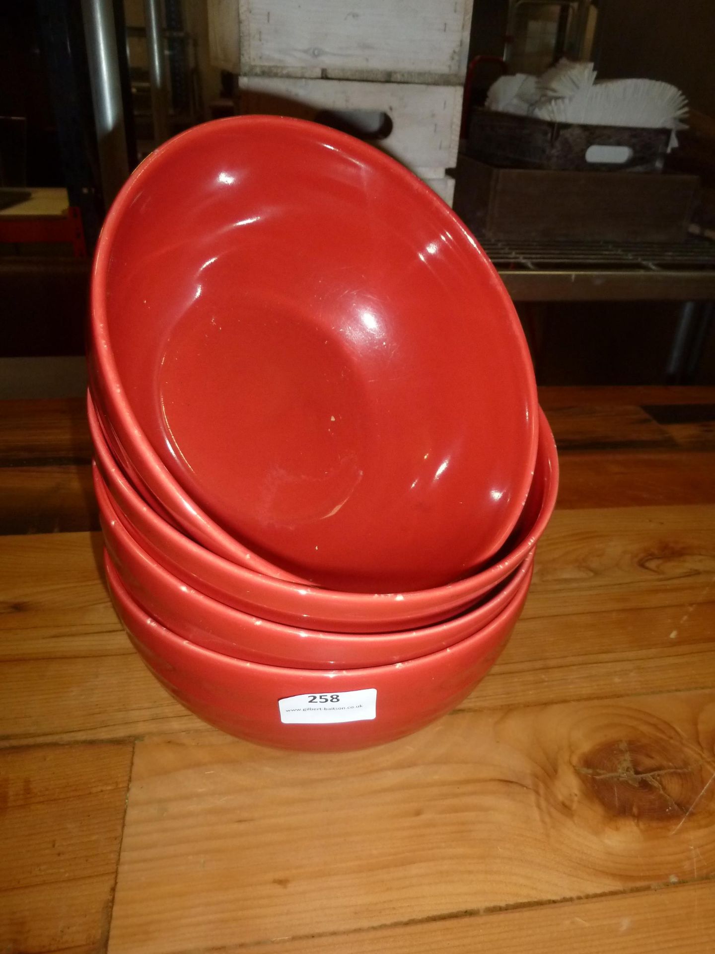 * 4 x red bowls - Image 2 of 2