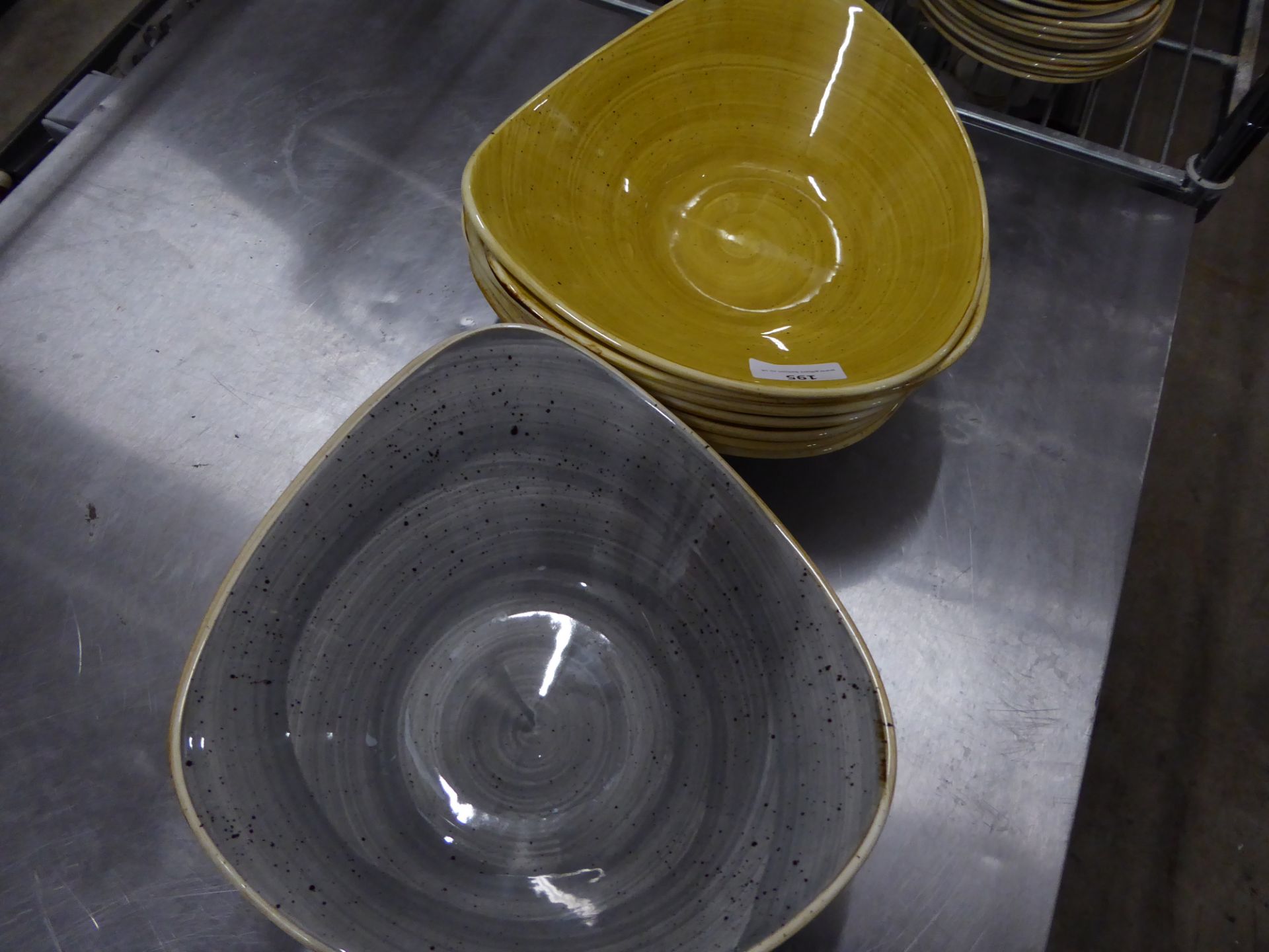 *13 x yellow and grey speckled bowls - Image 2 of 3