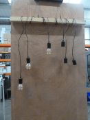 *industrial style light fitting with 6 drops (some bulbs required).