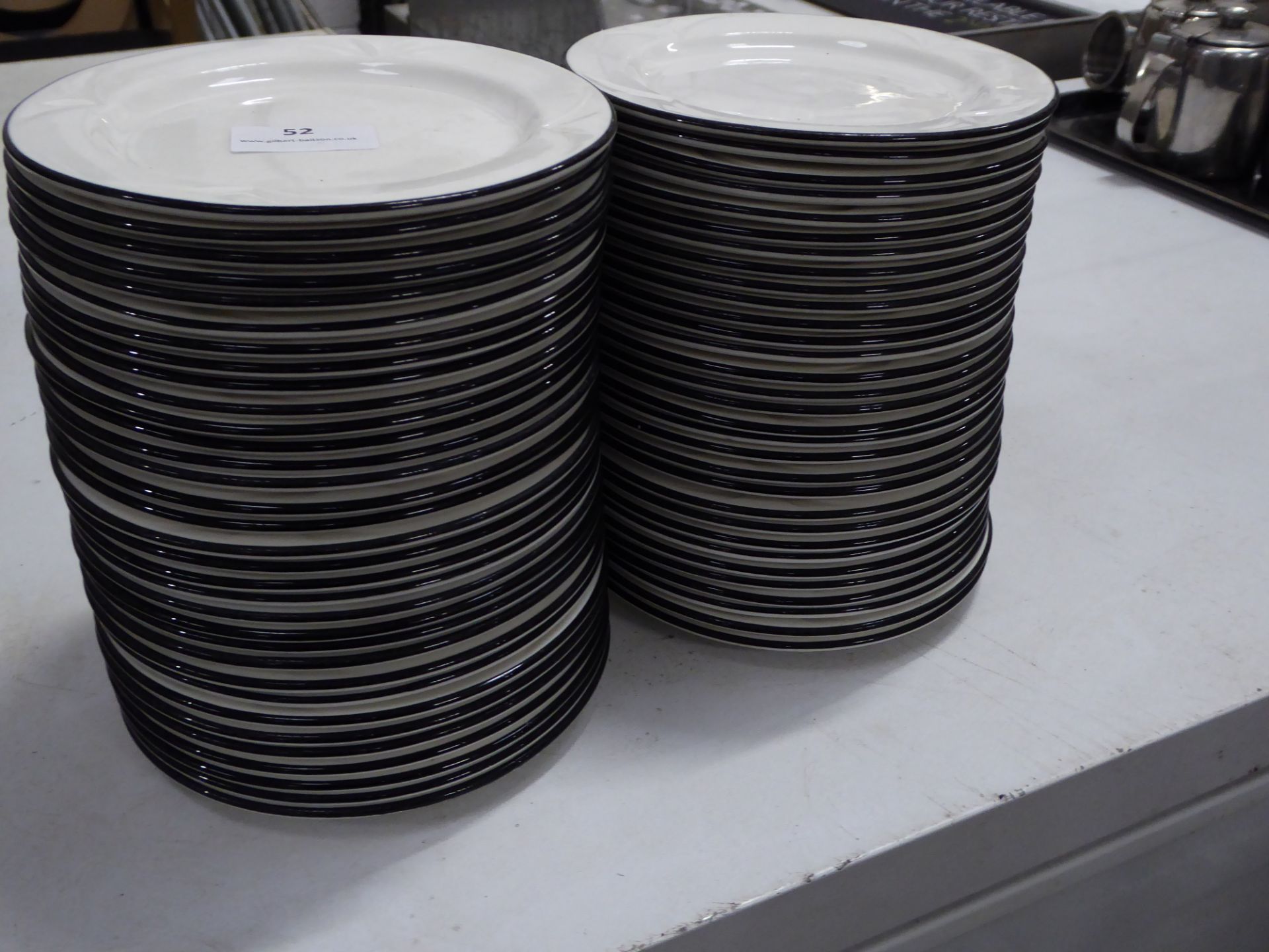 *60+ x white side plates with blue rim. 160 diameter - Image 2 of 2