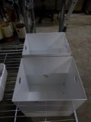 *2 x white metal tubs