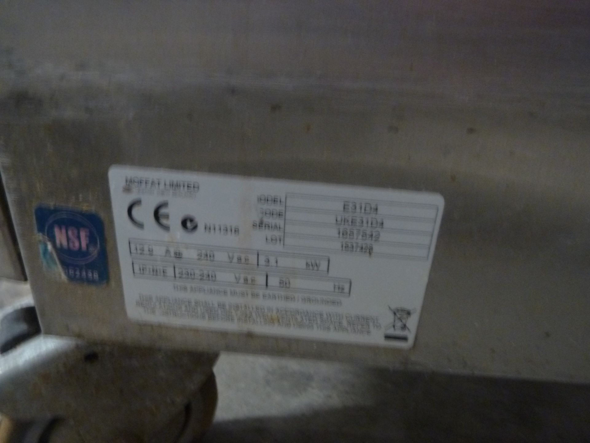 *Blueseal Turbofan oven E31D4 - from a national chain, on castors. 810w x 660d x 680h - Image 5 of 6