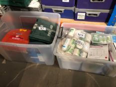 * 2 large crates of first aid boxes and kit Located at Grantham, NG32 2AG