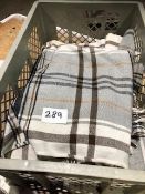 * 5 x tartan table runners 68in x 49 in in storage box Located at Grantham, NG32 2AG