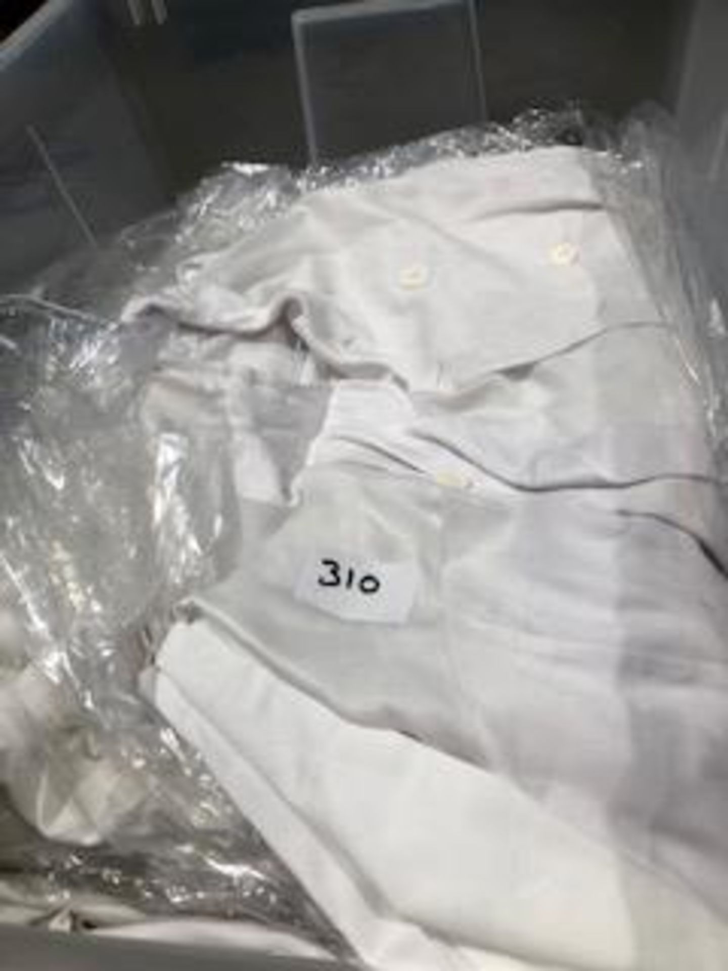 * job lot of laundered chefs whites in box Located at Grantham, NG32 2AG