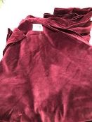 * 4 x very heavy burgundy velour table cloths 120in round with storage box Located at Grantham, NG32