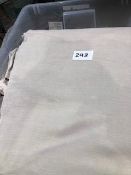 * 8 x beige table cloths 138in x 128in in storage box Located at Grantham, NG32 2AG