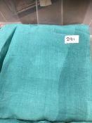 * 6 x Aqua linen table cloths 138in  x 128in in storage box Located at Grantham, NG32 2AG