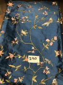 * 22 x floral silk table cloths 90in x 90in storage box Located at Grantham, NG32 2AG