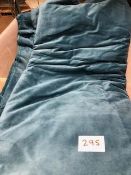 * 3 x very heavy aquamarine velour table cloths 136in  x 136 in storage box Located at Grantham,