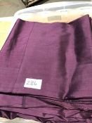 * 7 x deep purple silk table cloths 136in  x 136 in storage box Located at Grantham, NG32 2AG