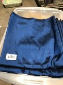 * 6 x deep blue silk table cloths 128in x 128in in storage box Located at Grantham, NG32 2AG