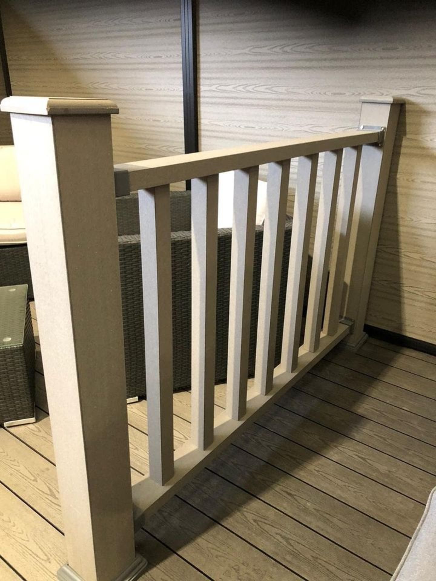 * Light Grey Balustrade & Railing Kit approx (10ft x 3.8ft high) 3m long x 1.14m High includes all f - Image 2 of 2