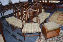 Set of Twelve Georgian Mahogany Dining Chairs with Carved Wheat Sheaf Detail (AF)