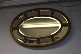 Victorian Oval Gilt Framed Beveled Edge Mirror