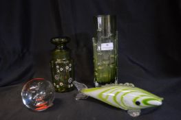 Retro Glass Vase, Paperweights, etc.