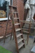 Seven Tread Wooden Step Ladders and a Clothes Horse