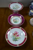 Three Limoges Haviland Hand Painted Comports