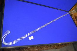 Large Blue & White Twist Glass Cane