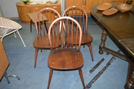 Three Ercol Bentwood Dining Chairs