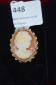 9k Gold Cameo Brooch - Birmingham 1978