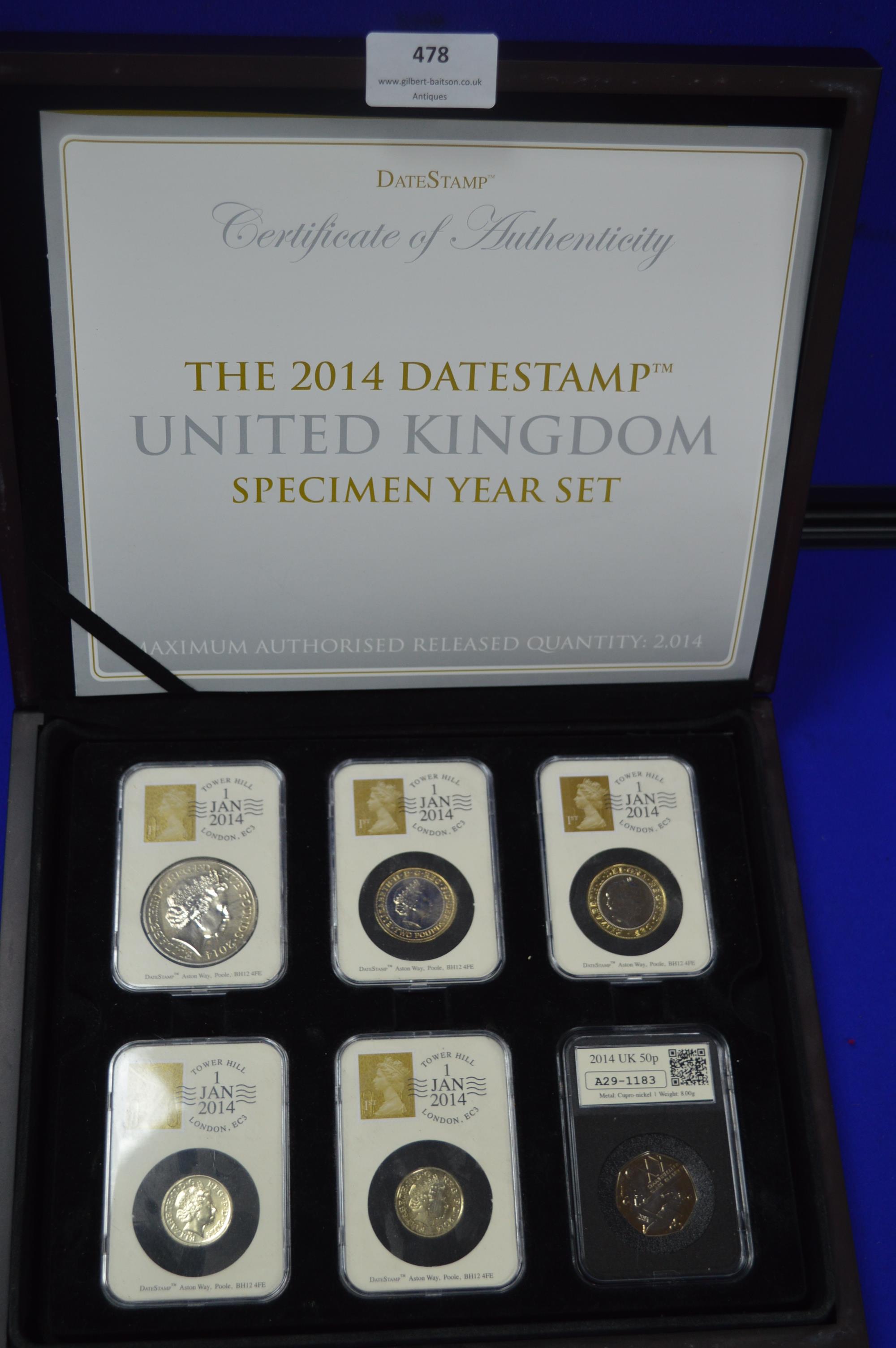 2014 Date Stamp UK Specimen Year Set