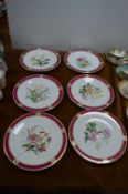 Six Limoges Haviland Hand Painted Plates