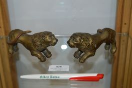 Pair of Gilded Bronze Georgian Lions