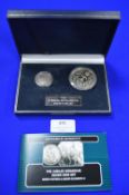 Jubilee Monarch Sterling Silver Coin Set; Shilling and a Crown