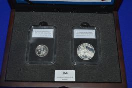 St George and the Dragon Two Coin Silver Set