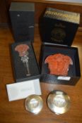 Versace Rosenthal Glass Paperweight, Stopper and Compacts, etc.