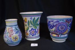 Three Poole Vases
