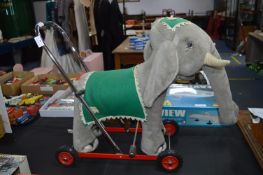 Merrythought Toy Elephant on Wheels