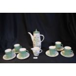 Palissy Silver Birch Pattern Retro Coffee Service (14 Pieces)